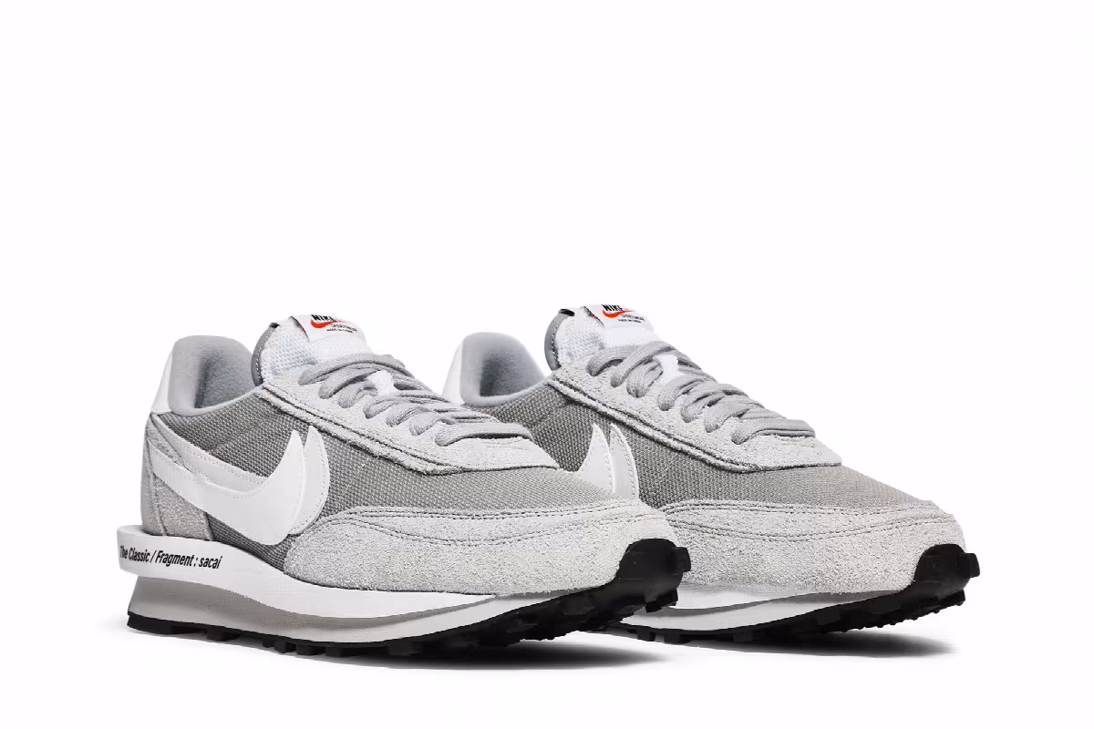 Fragment Design x sacai x Nike LDV Waffle Light Smoke Grey, view 9