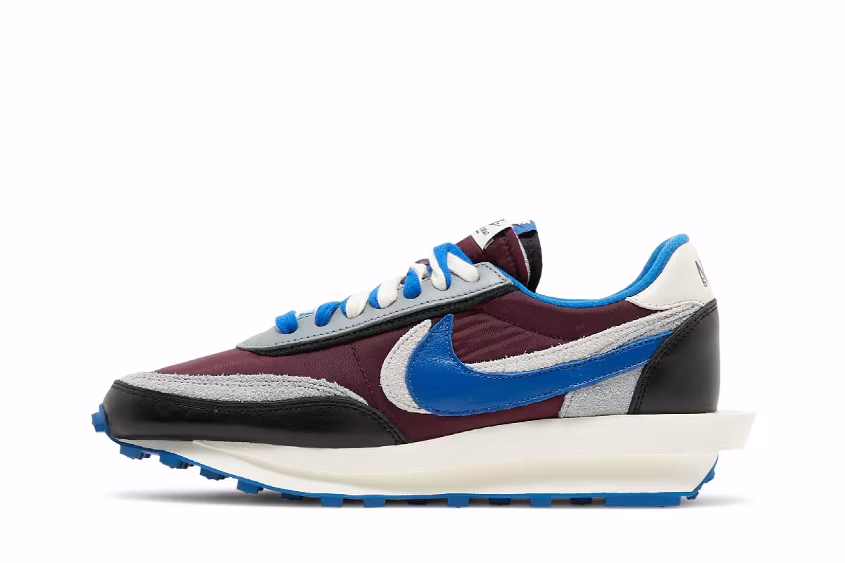sacai x Undercover x Nike LDWaffle Night Maroon Team Royal, view 4