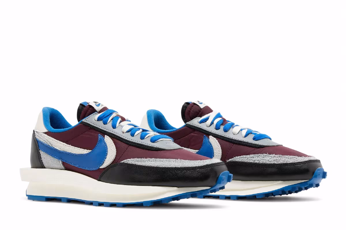 sacai x Undercover x Nike LDWaffle Night Maroon Team Royal, view 9