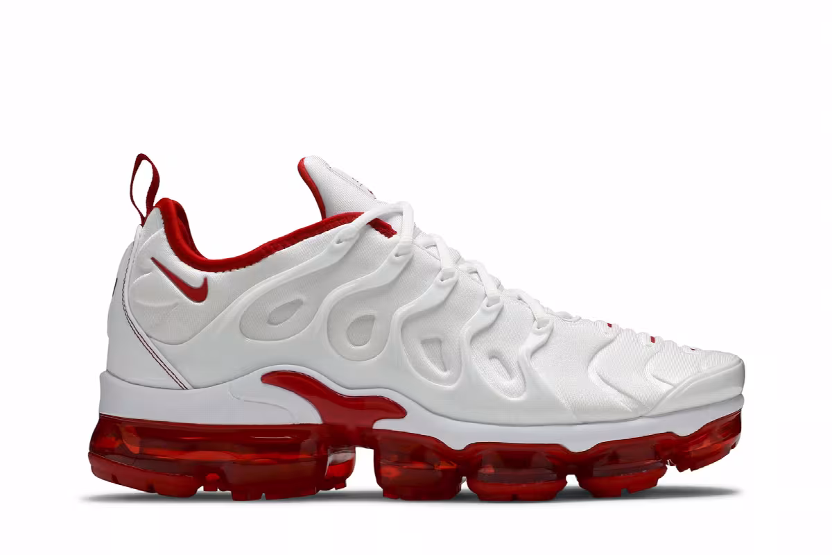 Nike Air VaporMax Plus White University Red, view 2