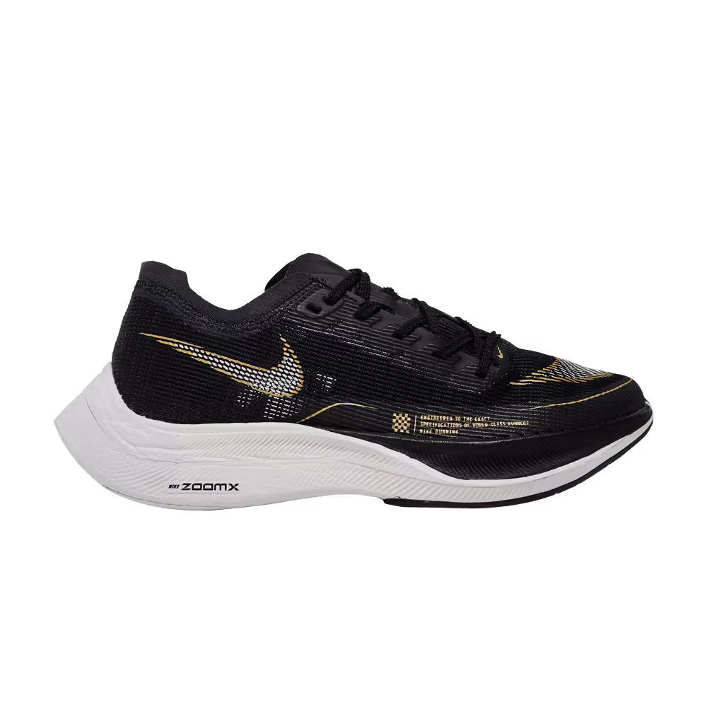 Nike Women's ZoomX Vaporfly NEXT% 2 Black Metallic Gold Coin