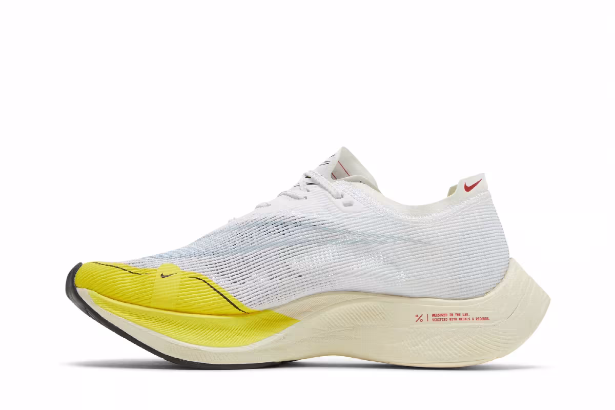 Nike Women's ZoomX Vaporfly NEXT% 2 White Yellow Strike, view 4