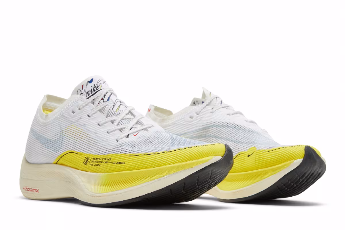 Nike Women's ZoomX Vaporfly NEXT% 2 White Yellow Strike, view 9