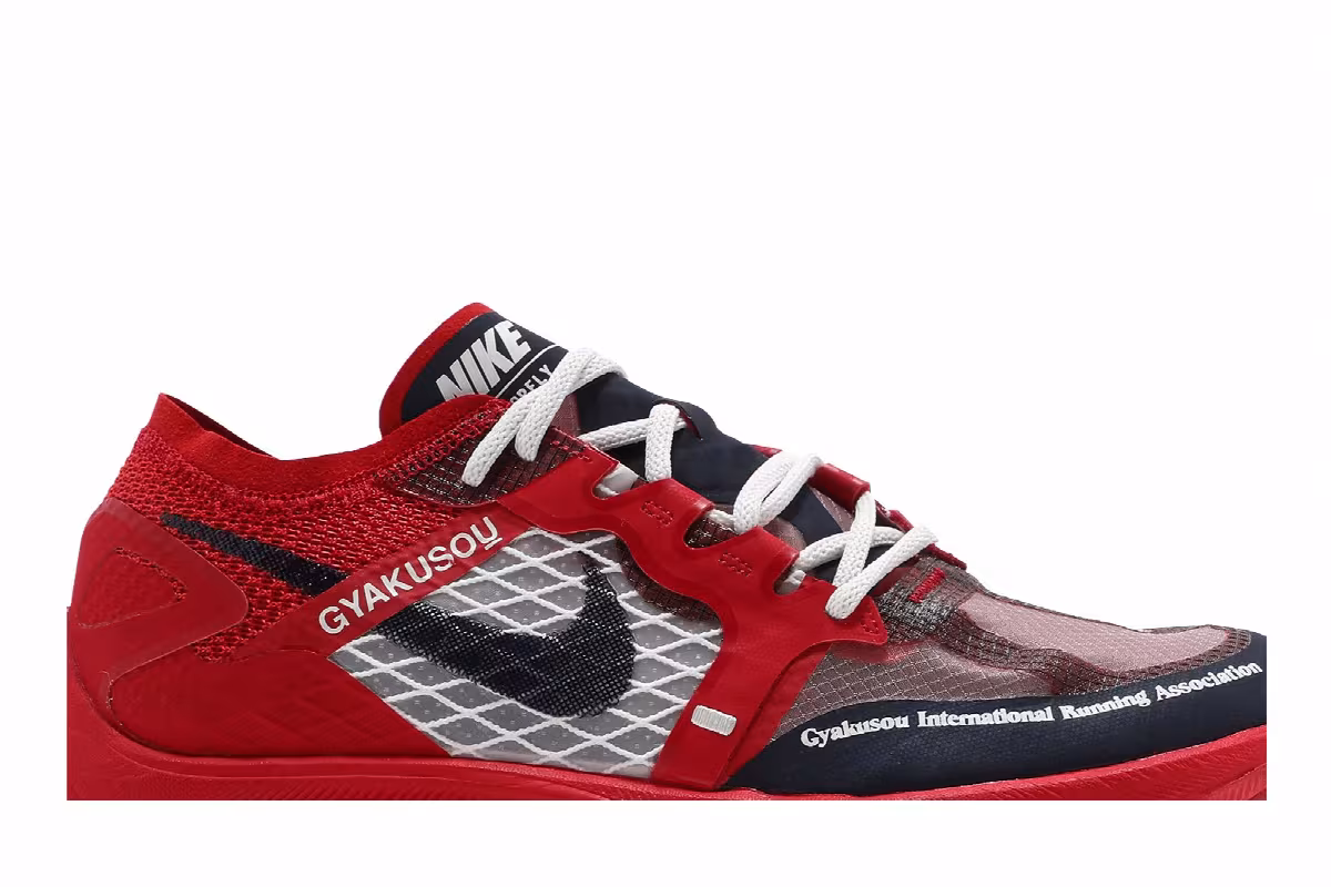 Gyakusou x Nike ZoomX Vaporfly NEXT% University Red Blue, view 3