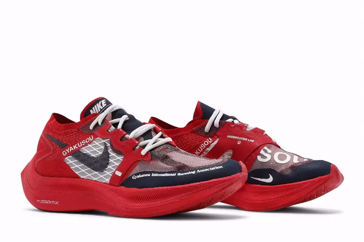 Gyakusou x Nike ZoomX Vaporfly NEXT% University Red Blue, view 9