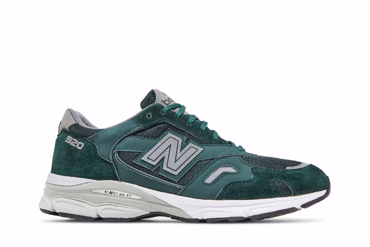New Balance Men's 920 Made in England Green Grey, view 2