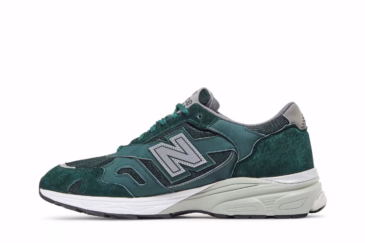 New Balance Men's 920 Made in England Green Grey, view 4