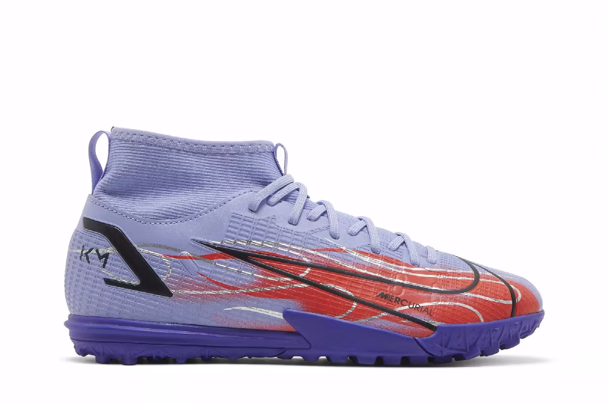 Kylian Mbappé x Nike Mercurial Superfly 8 Academy TF GS Flames, view 2