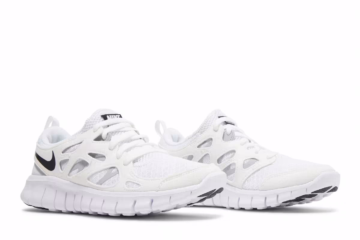 Nike Free Run 2 GS White Black, view 9