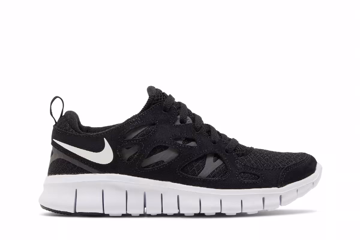 Nike Free Run 2 GS Black White, view 2