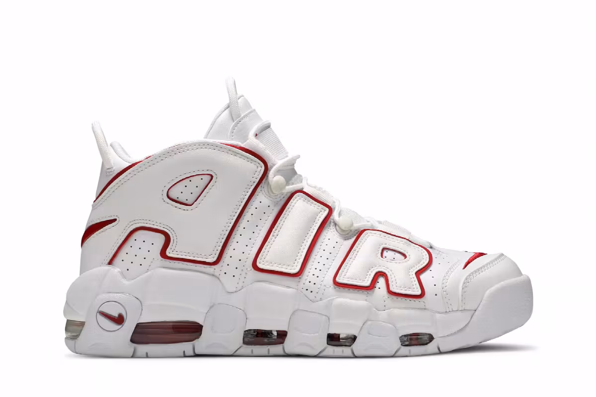 Nike Air More Uptempo White Varsity Red 2021, view 2