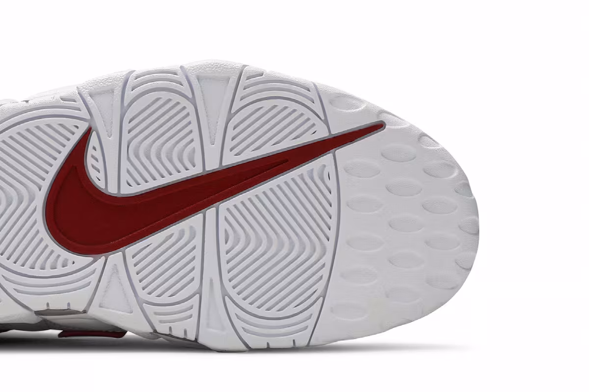 Nike Air More Uptempo White Varsity Red 2021, view 6