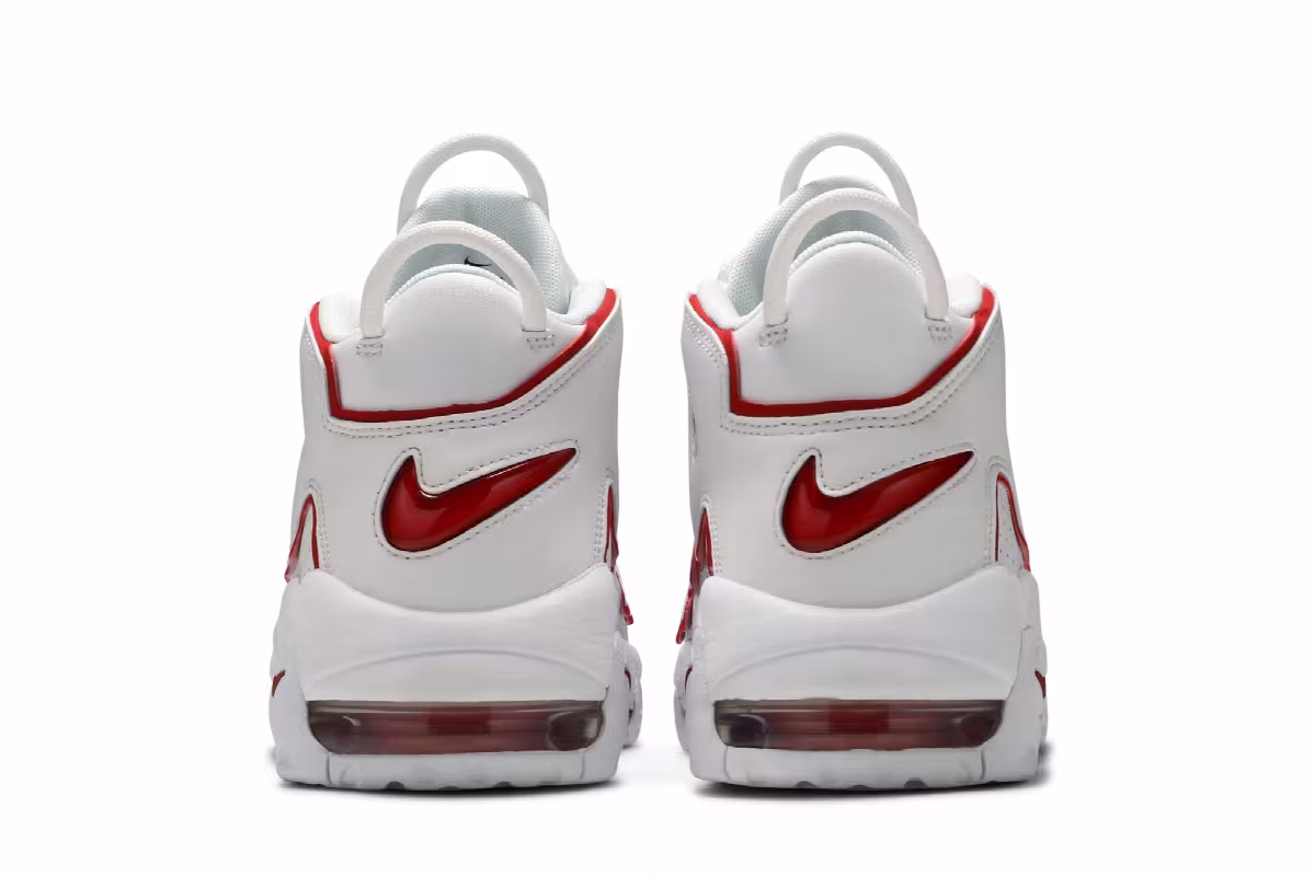 Nike Air More Uptempo White Varsity Red 2021, view 7