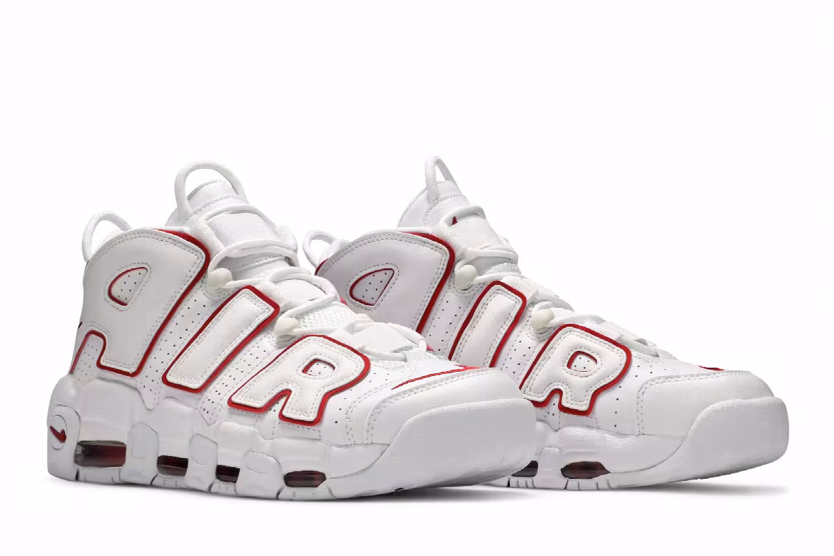 Nike Air More Uptempo White Varsity Red 2021, view 9