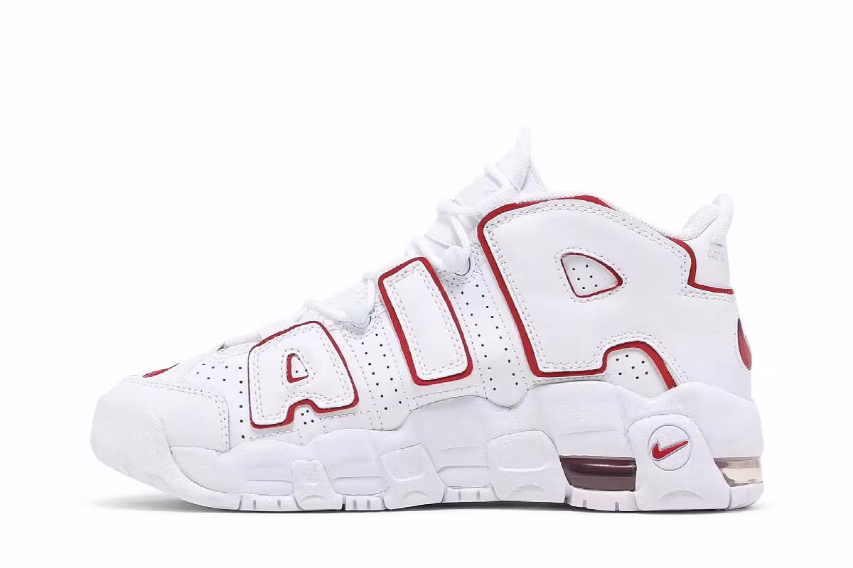 Nike Air More Uptempo GS White Varsity Red 2021, view 4