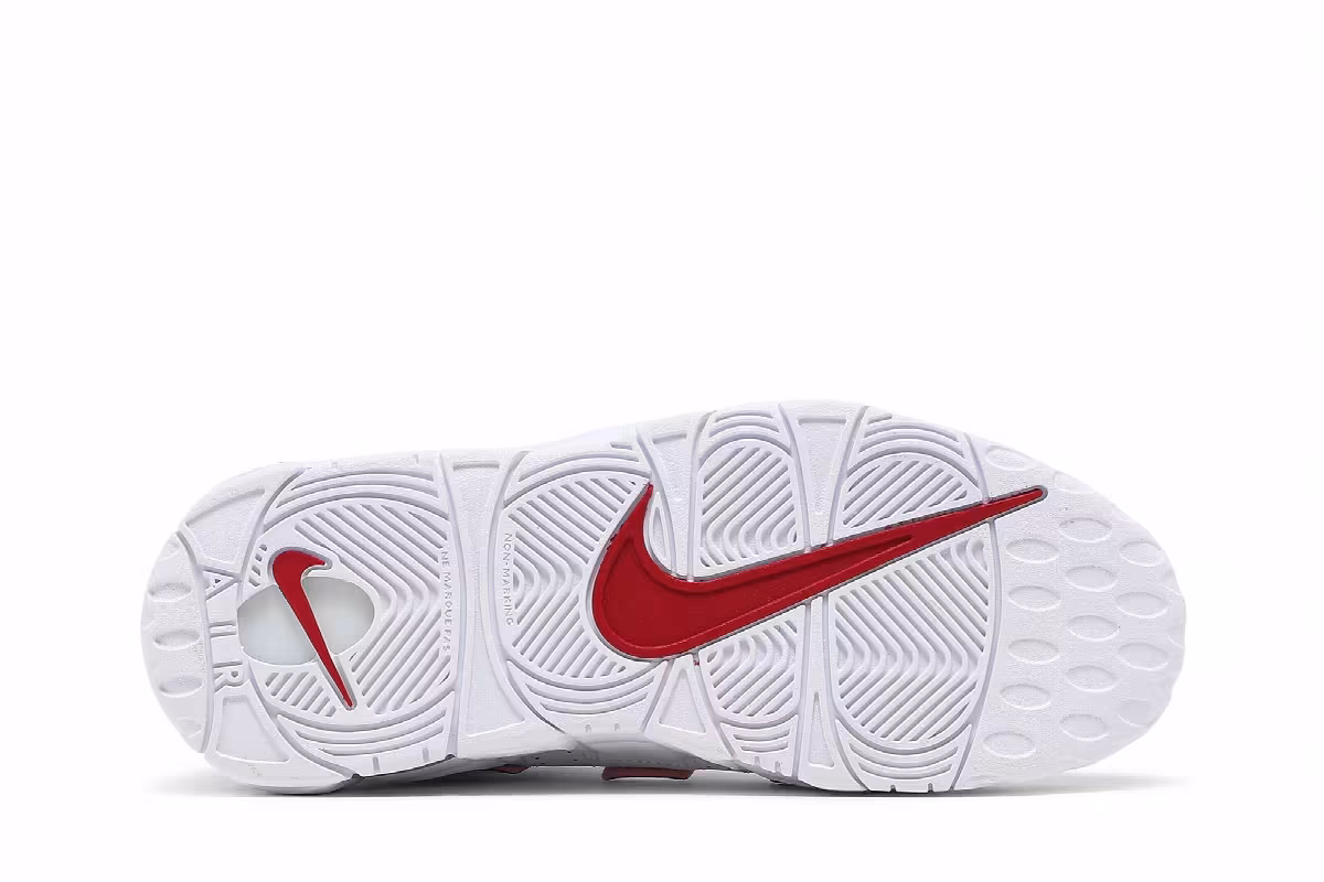 Nike Air More Uptempo GS White Varsity Red 2021, view 5