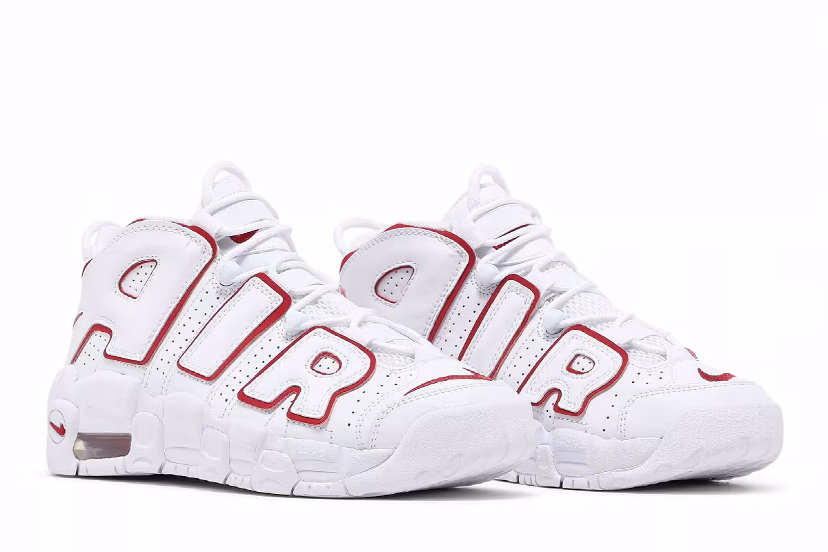 Nike Air More Uptempo GS White Varsity Red 2021, view 9