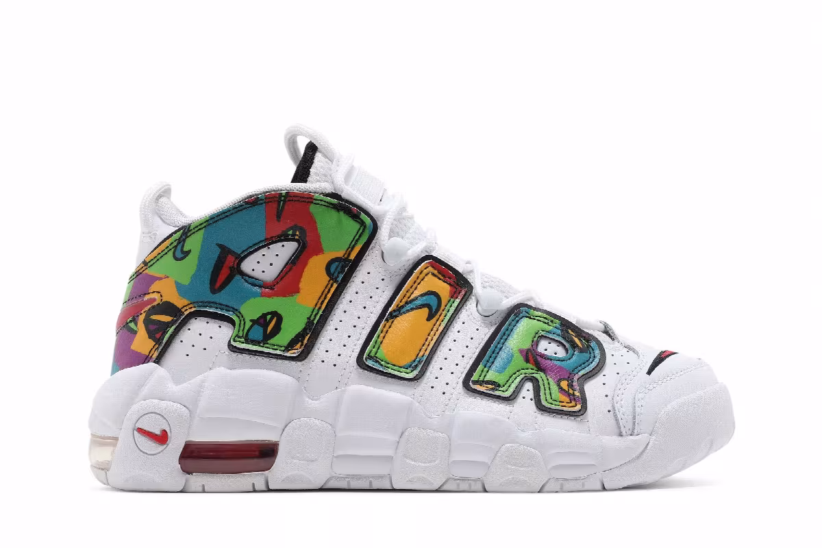 Nike Air More Uptempo GS Peace, Love, Basketball, view 2
