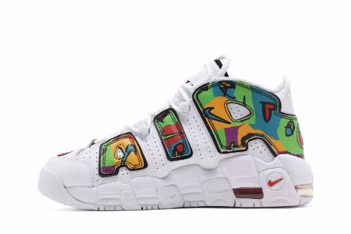 Nike Air More Uptempo GS Peace, Love, Basketball, view 4