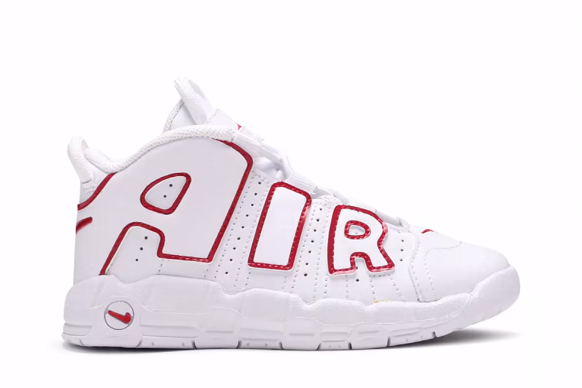 Nike Air More Uptempo TD White Varsity Red 2021, view 2