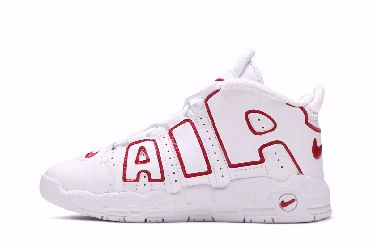 Nike Air More Uptempo TD White Varsity Red 2021, view 4