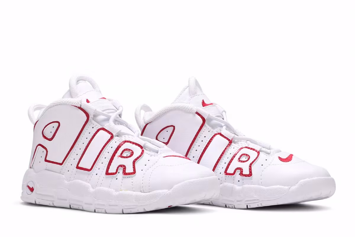 Nike Air More Uptempo TD White Varsity Red 2021, view 9
