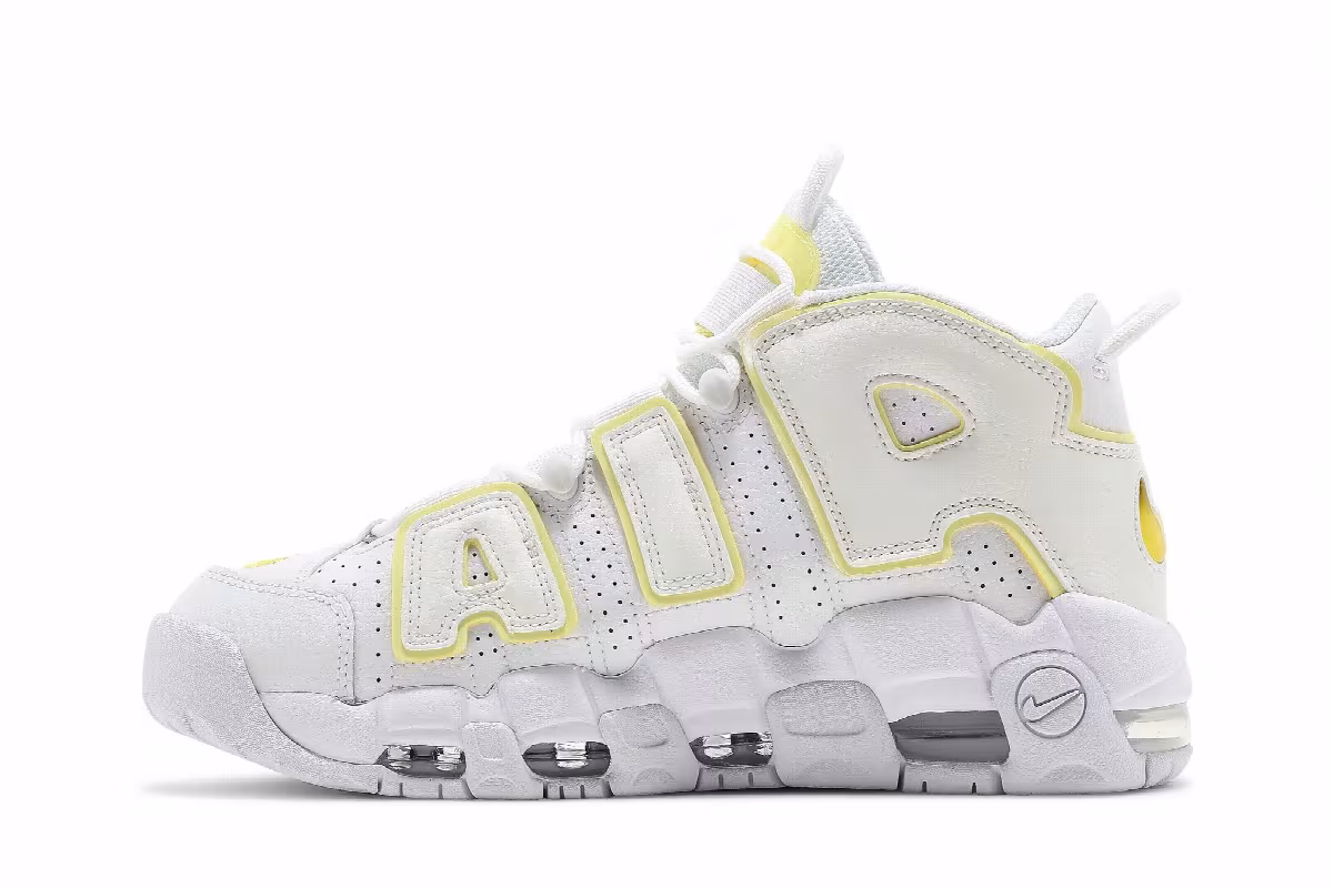 Nike Women's Air More Uptempo Light Citron, view 4