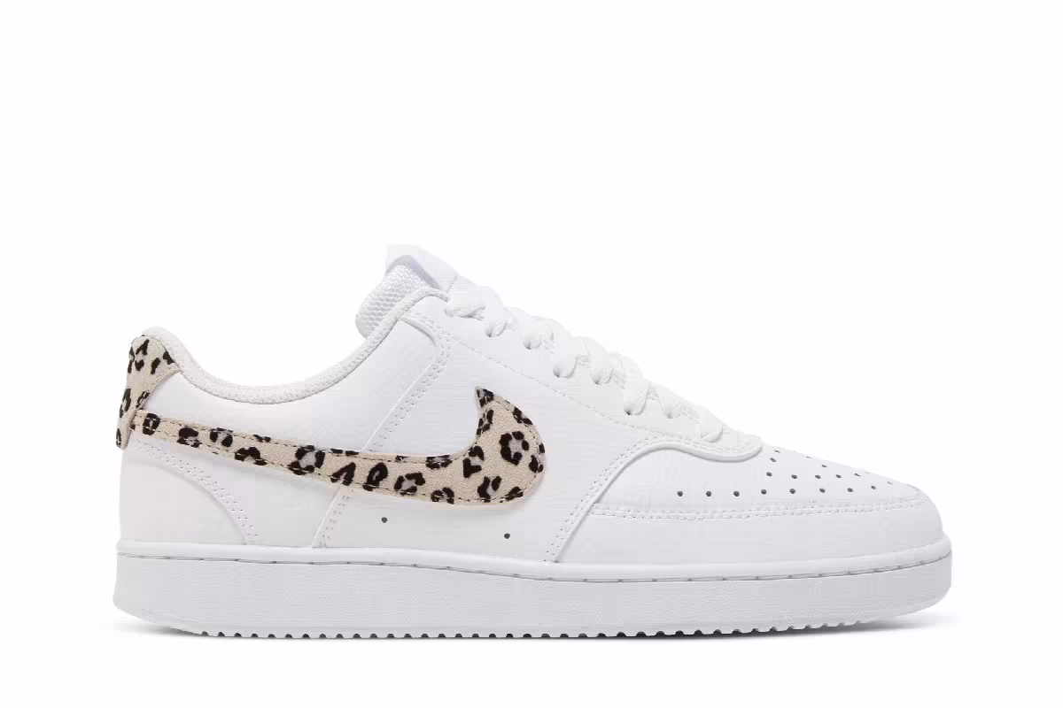 Nike Women's Court Vision Low Leopard Swoosh - White, view 2