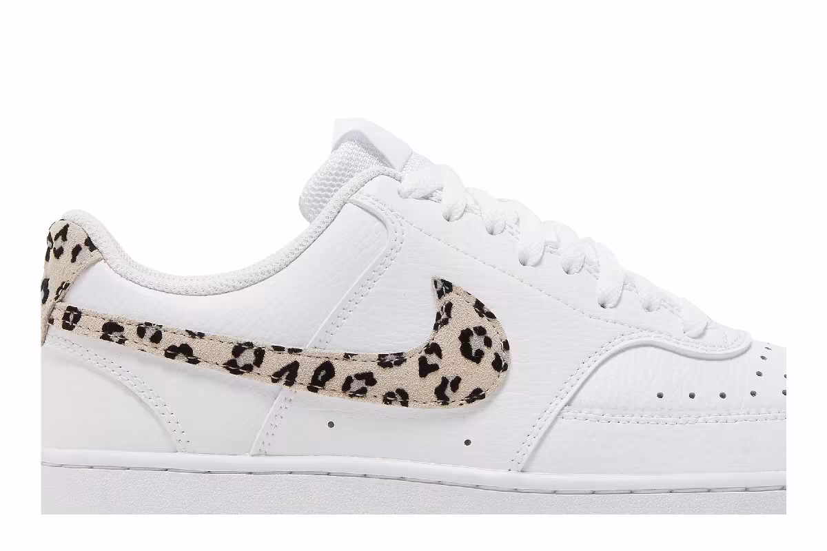 Nike Women's Court Vision Low Leopard Swoosh - White, view 3