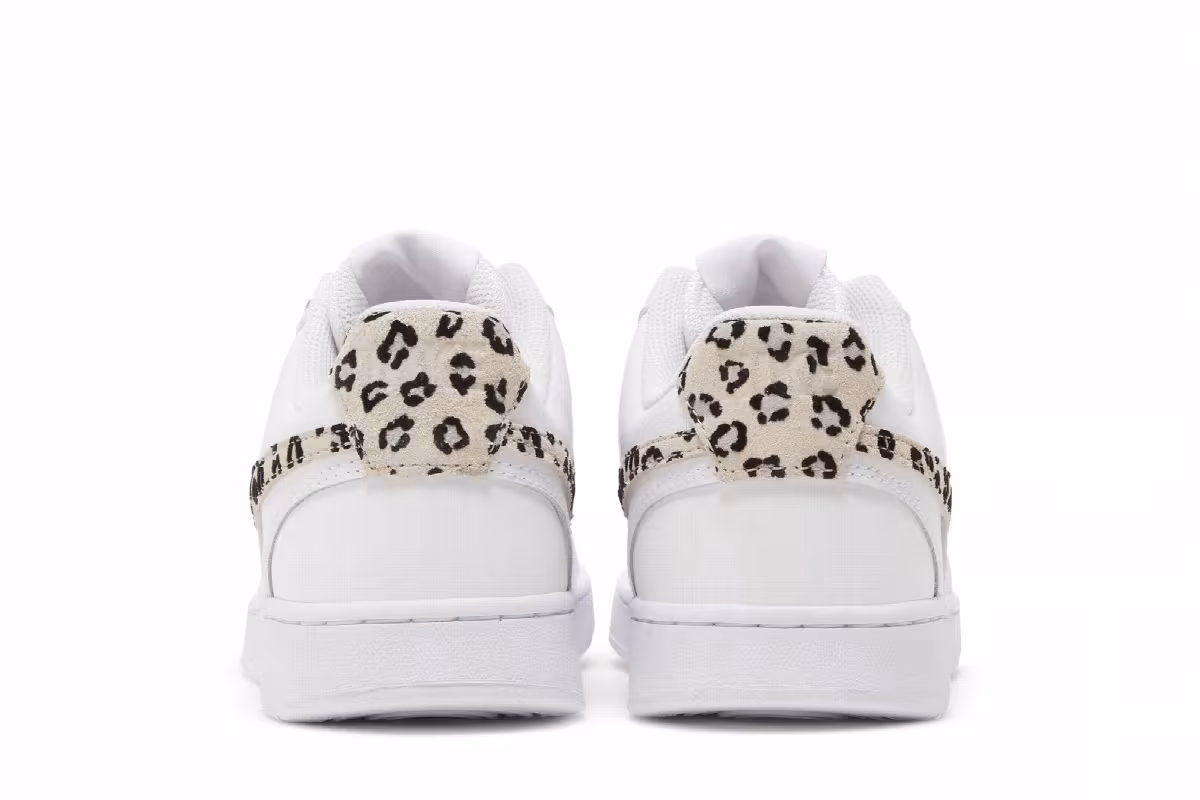 Nike Women's Court Vision Low Leopard Swoosh - White, view 7
