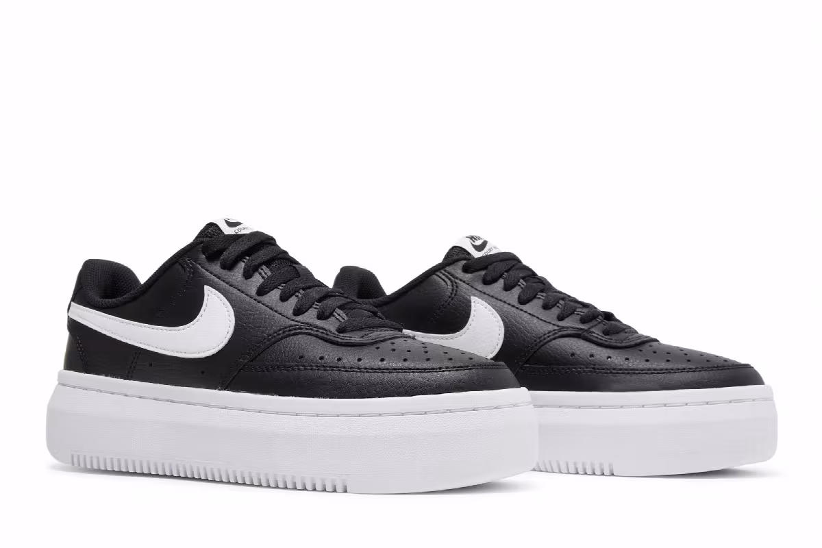 Nike Women's Court Vision Alta Black White, view 9