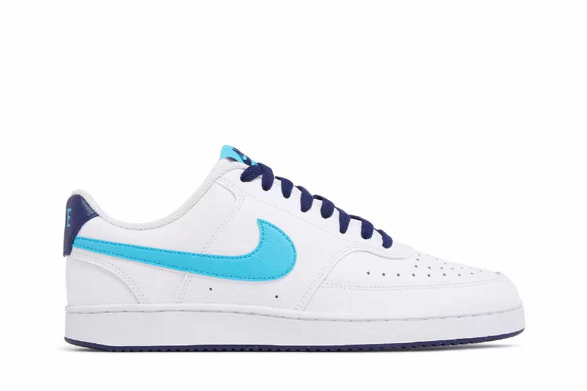 Nike Court Vision Low White Turquoise Blue, view 2