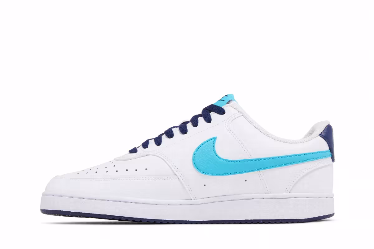 Nike Court Vision Low White Turquoise Blue, view 4