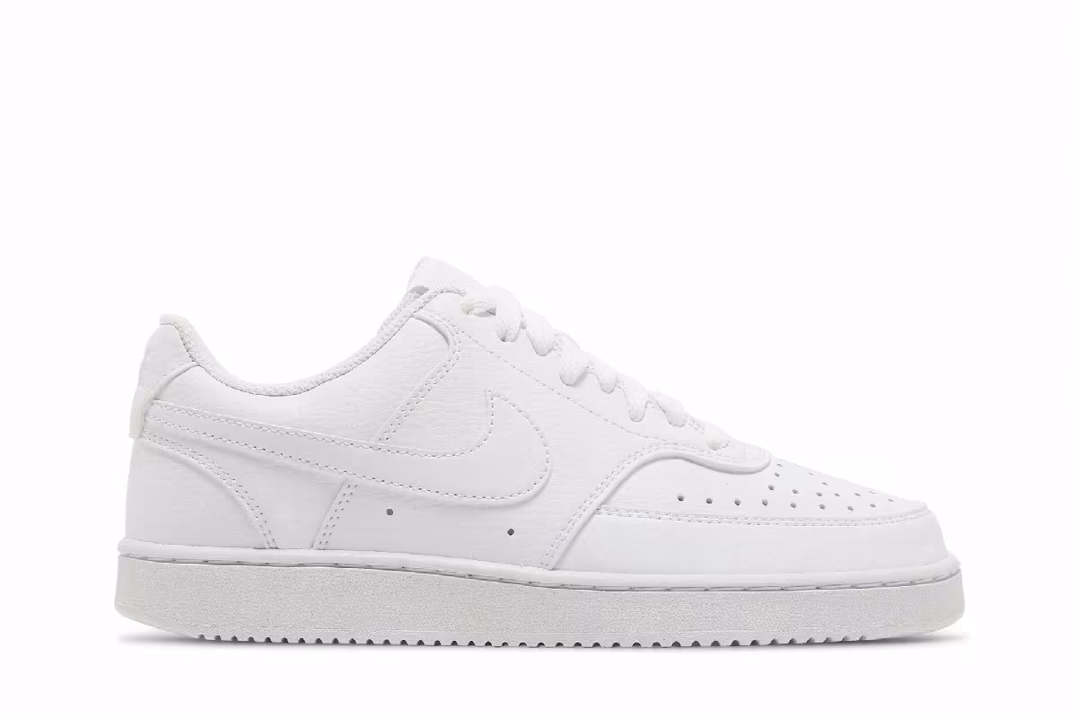Nike Women's Court Vision Low Next Nature Triple White, view 2