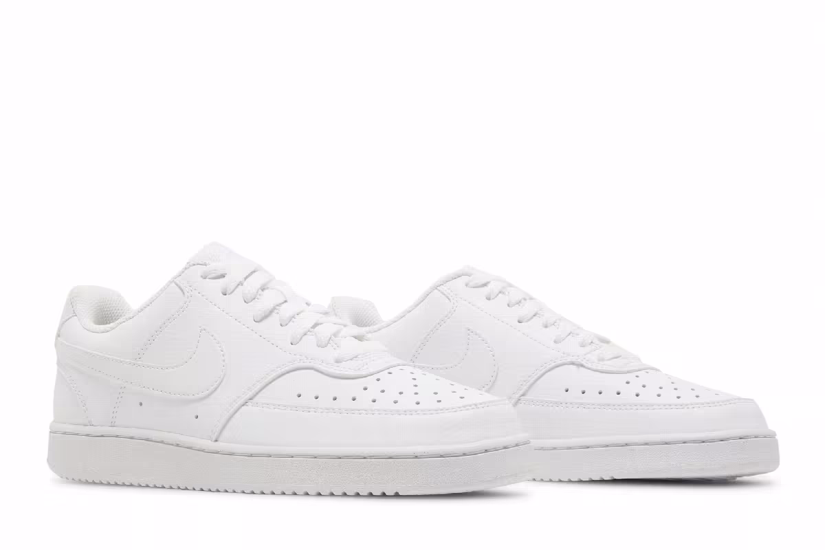 Nike Women's Court Vision Low Next Nature Triple White, view 9