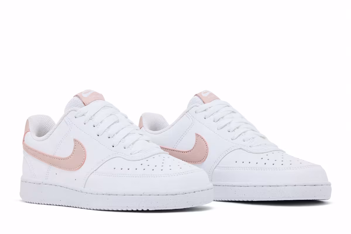 Nike Women's Court Vision Low Next Nature White Pink Oxford, view 9