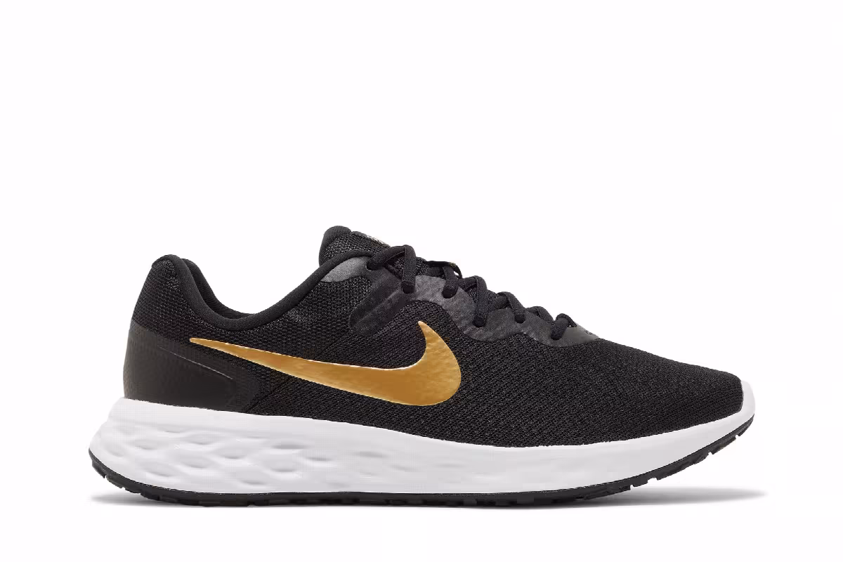 Nike Revolution 6 Black Metallic Gold, view 2