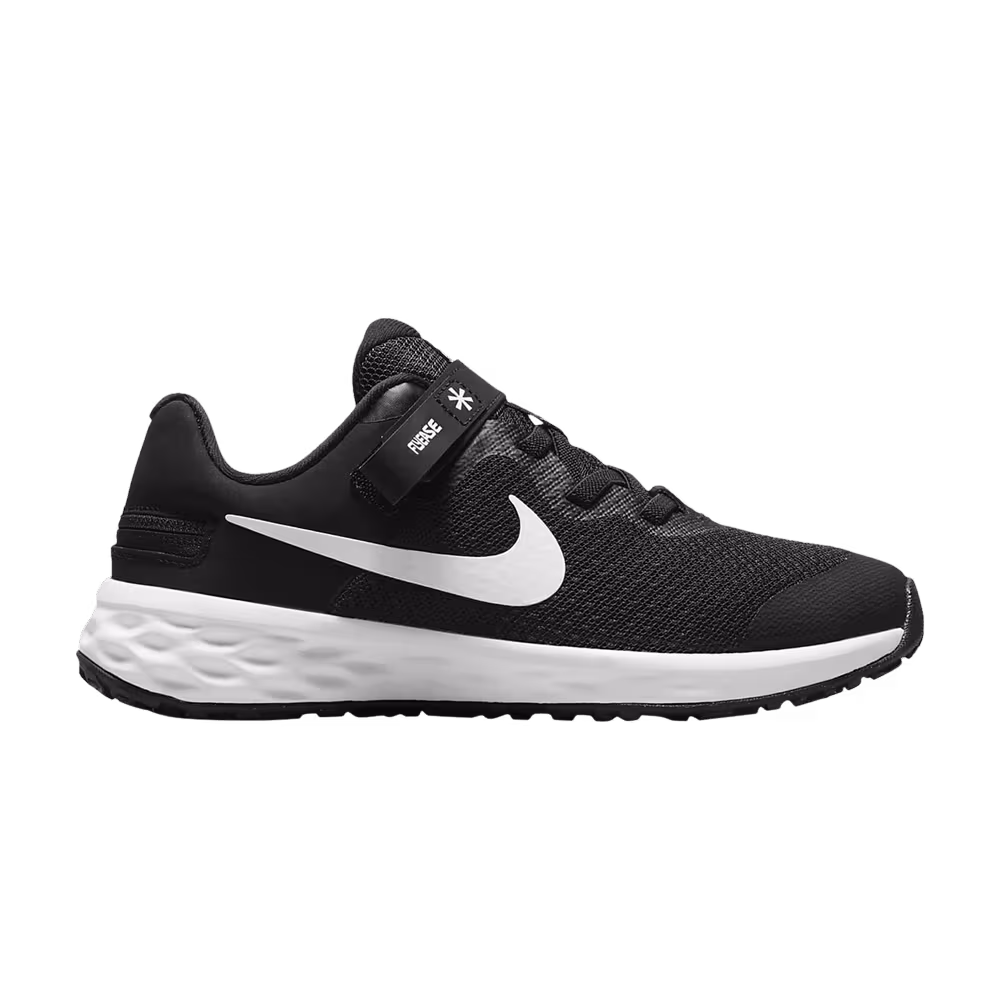Nike Revolution 6 FlyEase PS Black White