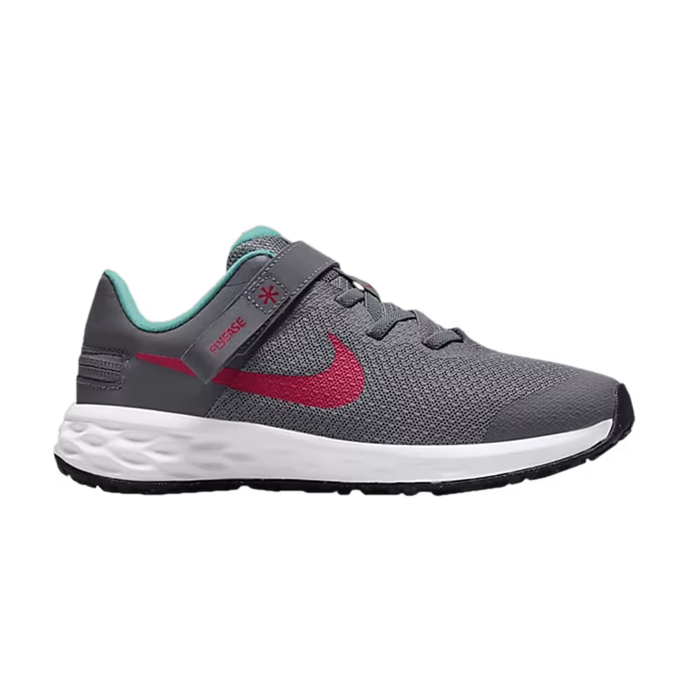 Nike Revolution 6 FlyEase PS Smoke Grey Siren Red