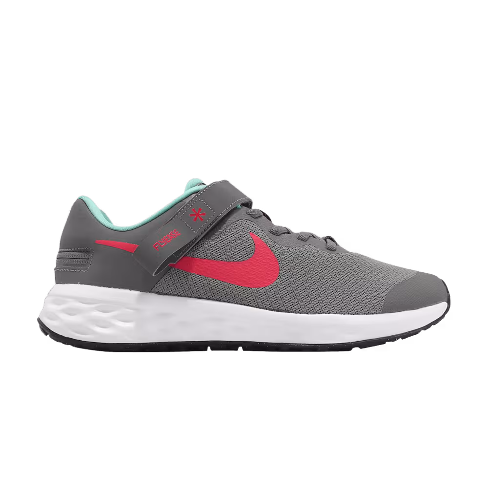 Nike Revolution 6 FlyEase GS Smoke Grey Siren Red