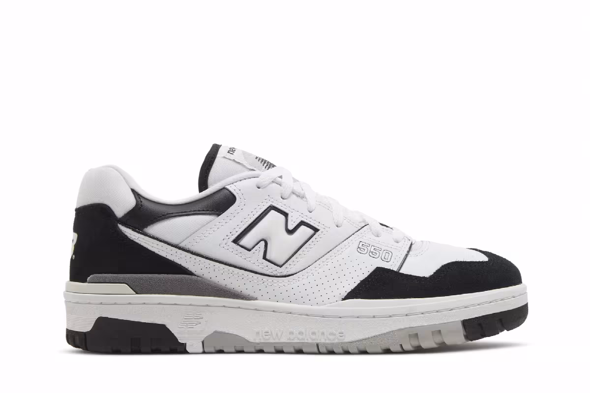 New Balance 550 White Black Rain Cloud, view 2