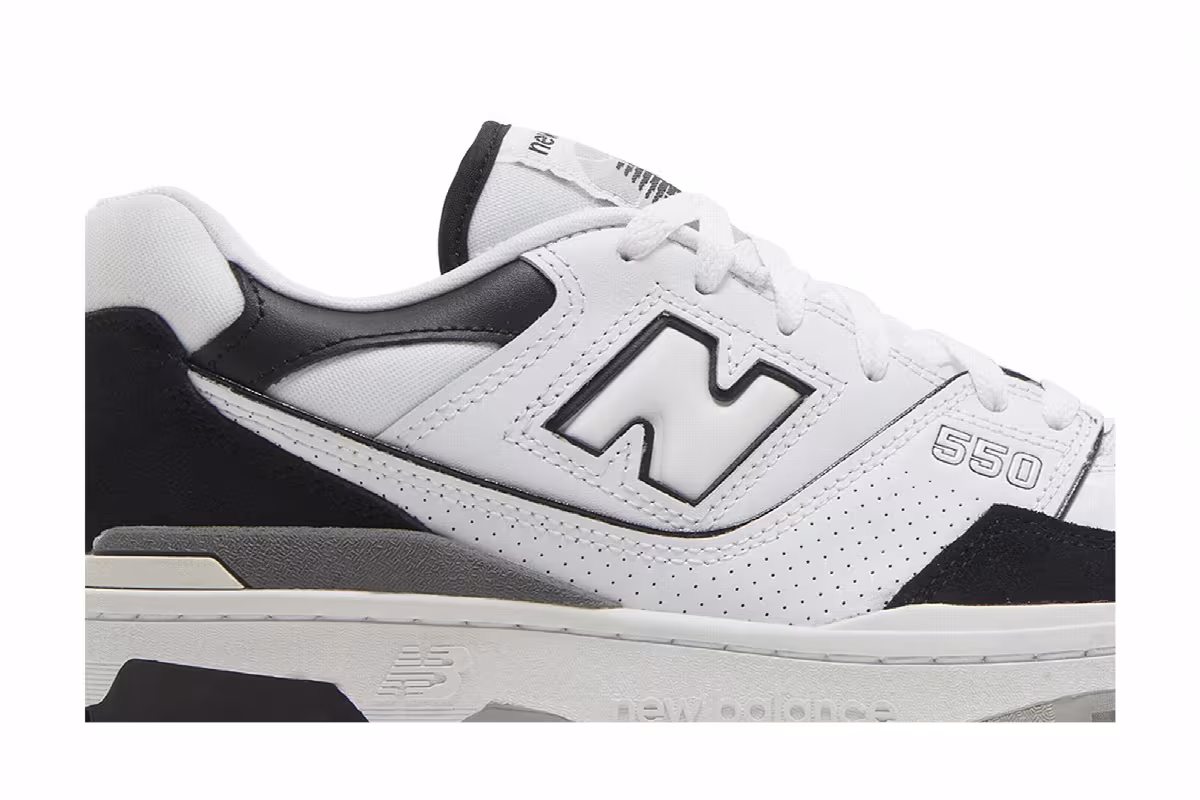 New Balance 550 White Black Rain Cloud, view 3