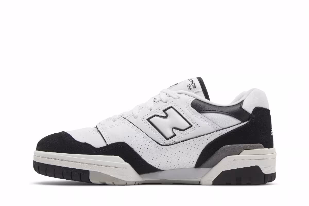 New Balance 550 White Black Rain Cloud, view 4