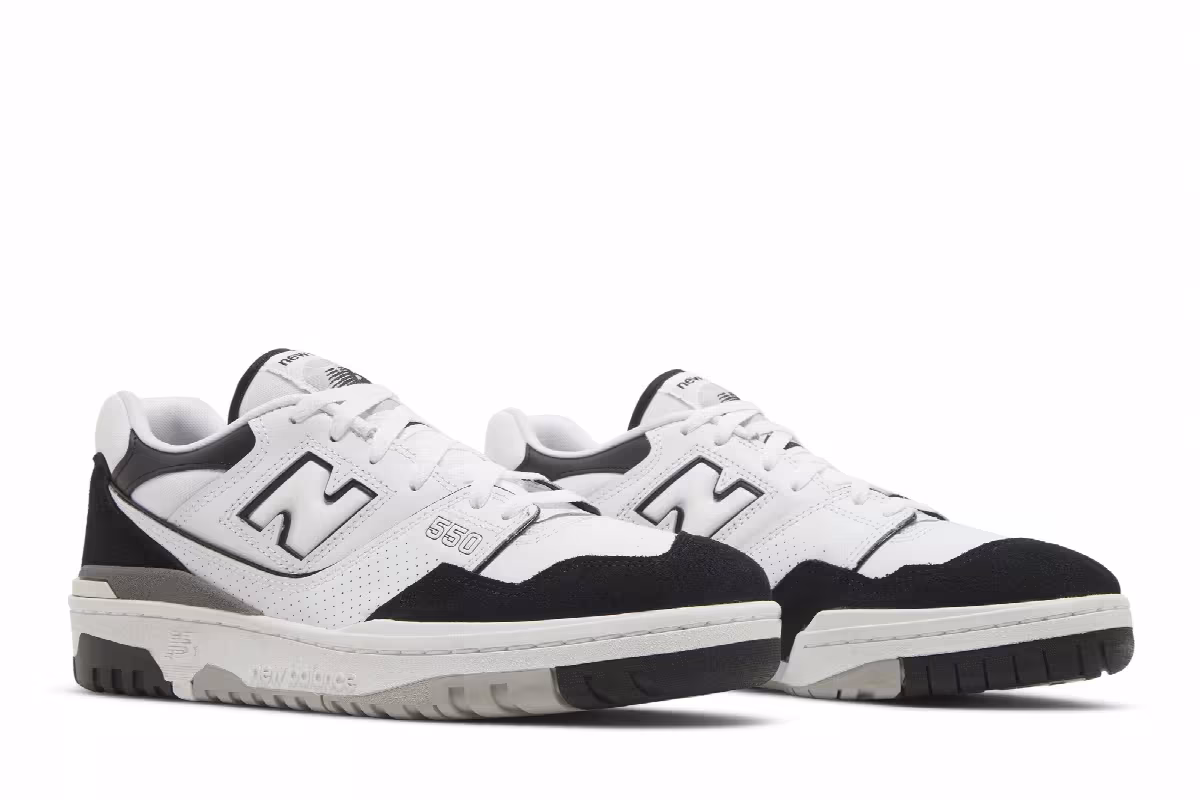 New Balance 550 White Black Rain Cloud, view 9