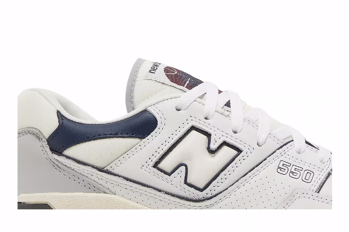 New Balance 550 White Indigo Burgundy, view 3