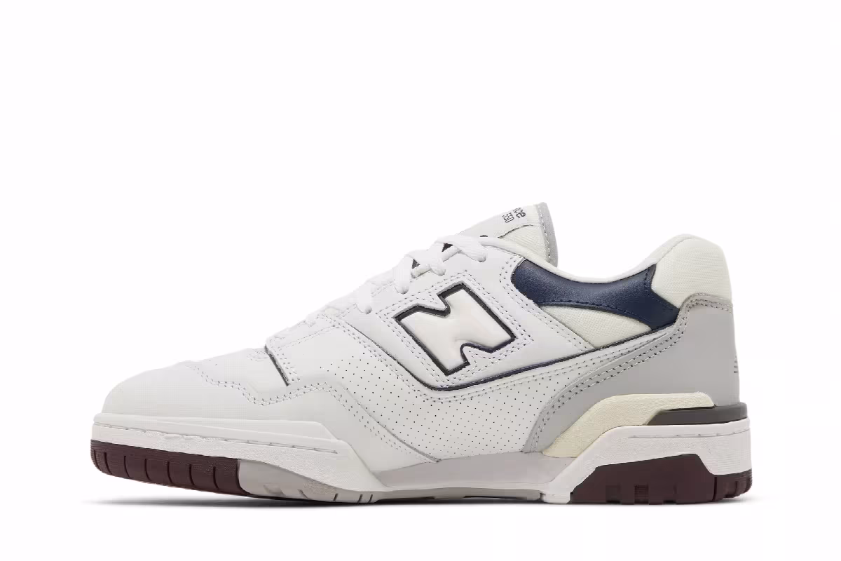 New Balance 550 White Indigo Burgundy, view 4
