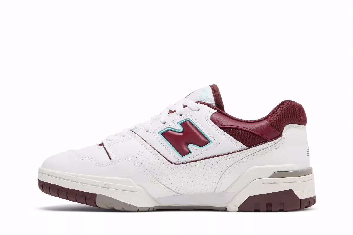 New Balance 550 Burgundy Turquoise, view 4