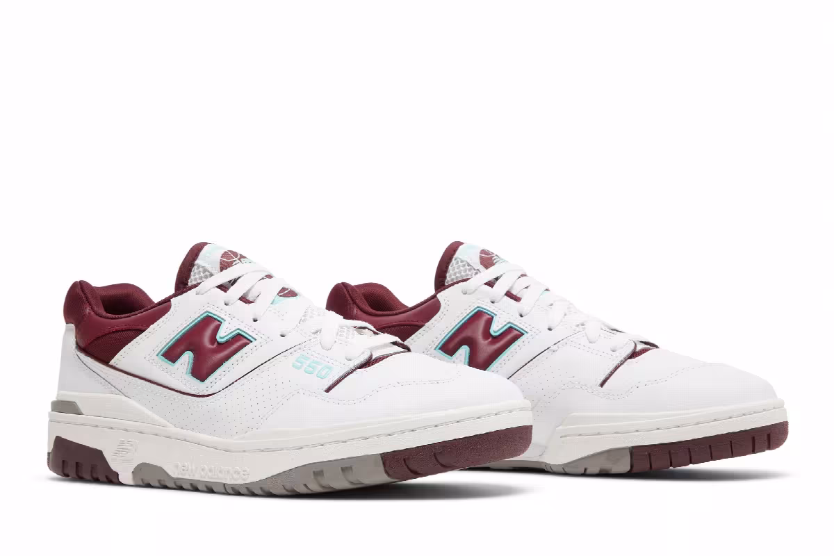 New Balance 550 Burgundy Turquoise, view 9