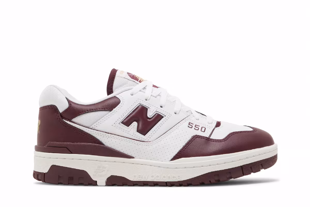 New Balance 550 White Burgundy, view 2