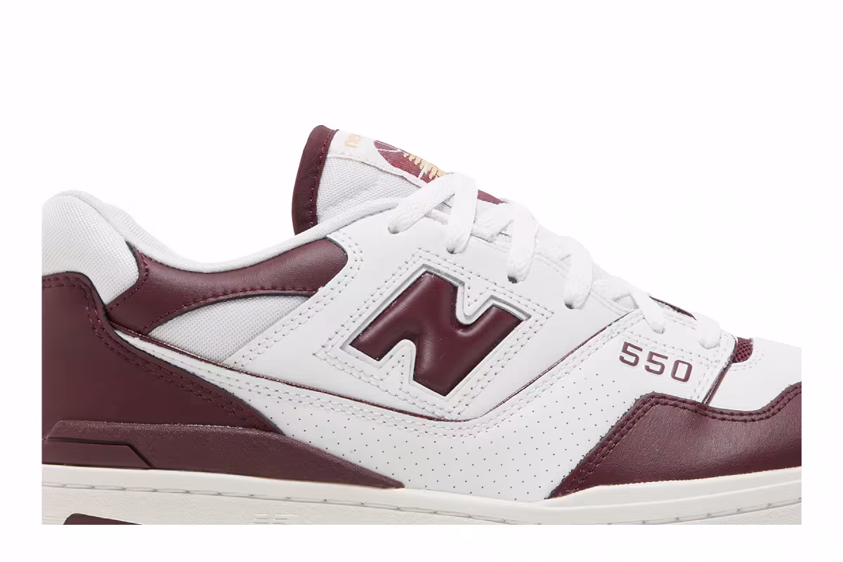 New Balance 550 White Burgundy, view 3